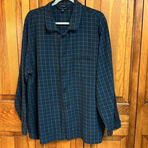 Club Room Men’s Navy/Green Plaid Cotton PJ Set XL - Picture 3 of 9
